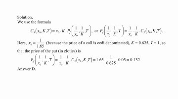 Exam MFE exercise for October 2,  2017