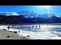 Walking around Silvaplana, Engadine, Switzerland!The lake is frozen! ♥️🇨🇭2023