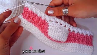 كروشية لكلوك/حذاء  بقطعة واحدة !!! سهل للمبتدئين - لعمر من 9:6 شهور -crochet baby shoes #يويو_كروشية