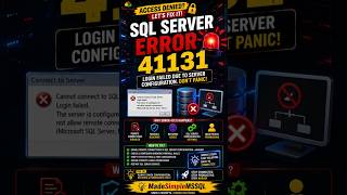 SQL Server Error 41131 | #sql #job #coding | Made Simple MSSQL