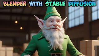 Blender with Stable Diffusion XL Tutorial - Elf in Santa's factory - img2img