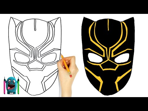 Kara Panter Maske Çizimi How to Draw Black Panther Mask