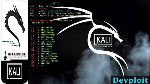 Devploit | Joker Security | Kali Linux 2018.1