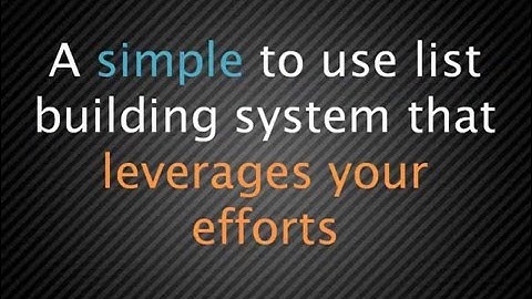 Building A Mailing List | List Building Summary
