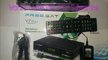 FREESAT V7MAX AUTOROLL POWERVU & BISS KEY SET TOP BOX UNBOXING