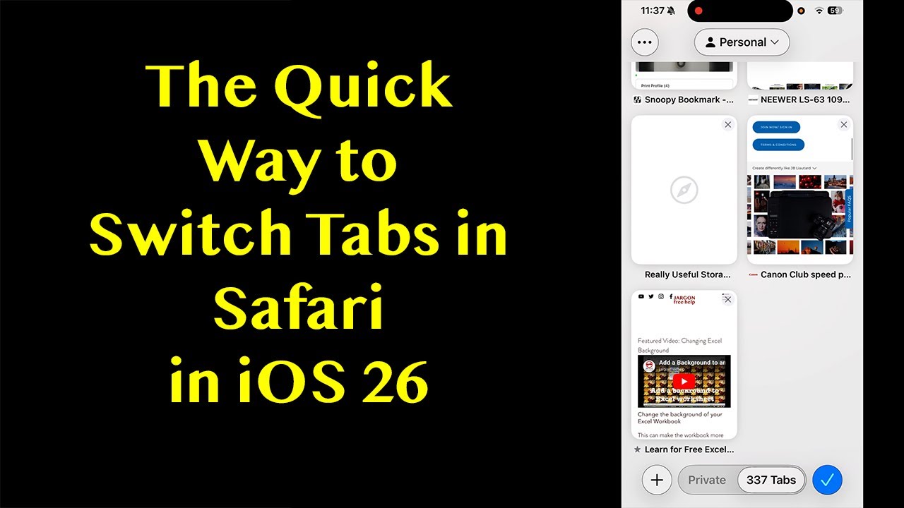 iOS 26 how to switch tabs quickly in Safari - YouTube