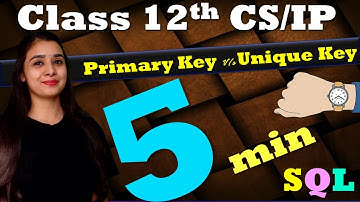 5 Minutes Series | SQL - Primary Key V/s Unique Key | Fatafat Revision 12 CS/IP | Lovejeet Arora