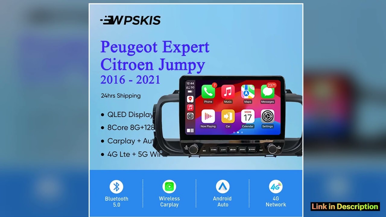 Android 14 8G Autoradio Multimedia GPS Navi Tablet For Peugeot Expert 2016 2021 DVD Video Music Pla