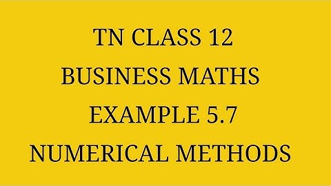 TN 12th Business maths chapter  5 example 5.7