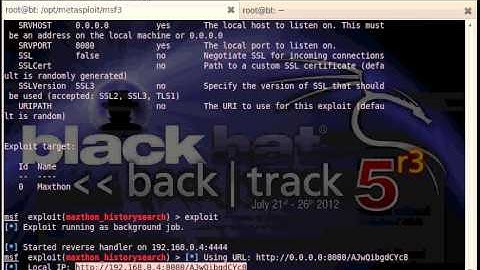 Metasploit - Maxthon - Cross Context Scripting (XCS) about:history - maxthon.program technique