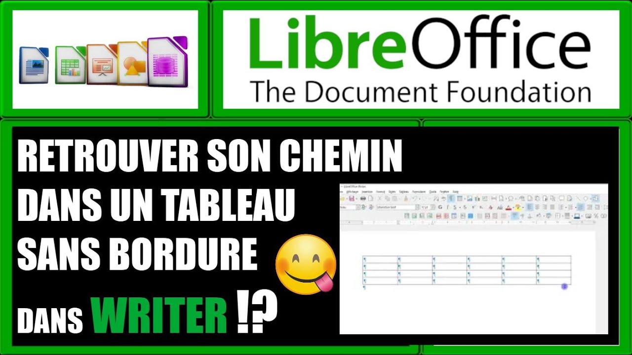 comment se repérer quand un tableau n'a pas de bordure dans LibreOffice