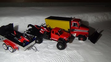 Rc snowmobile  polaris rush(RMK) long track,rc yamaha sr viper,rc truck 6x6 plowing snow.