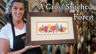A Cross Stitched Forest - Design process and picture framing a cross stitch
