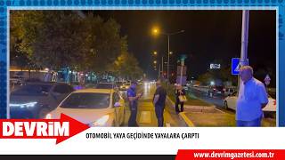 Otomobi̇l Yaya Geçi̇di̇nde Yayalara Çarpti