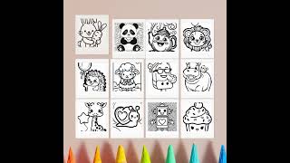 90 Unique Kawaii Coloring Pages PDF | 8.5x11 Inch Printable for Kids, Adults, Therapy, Relaxation