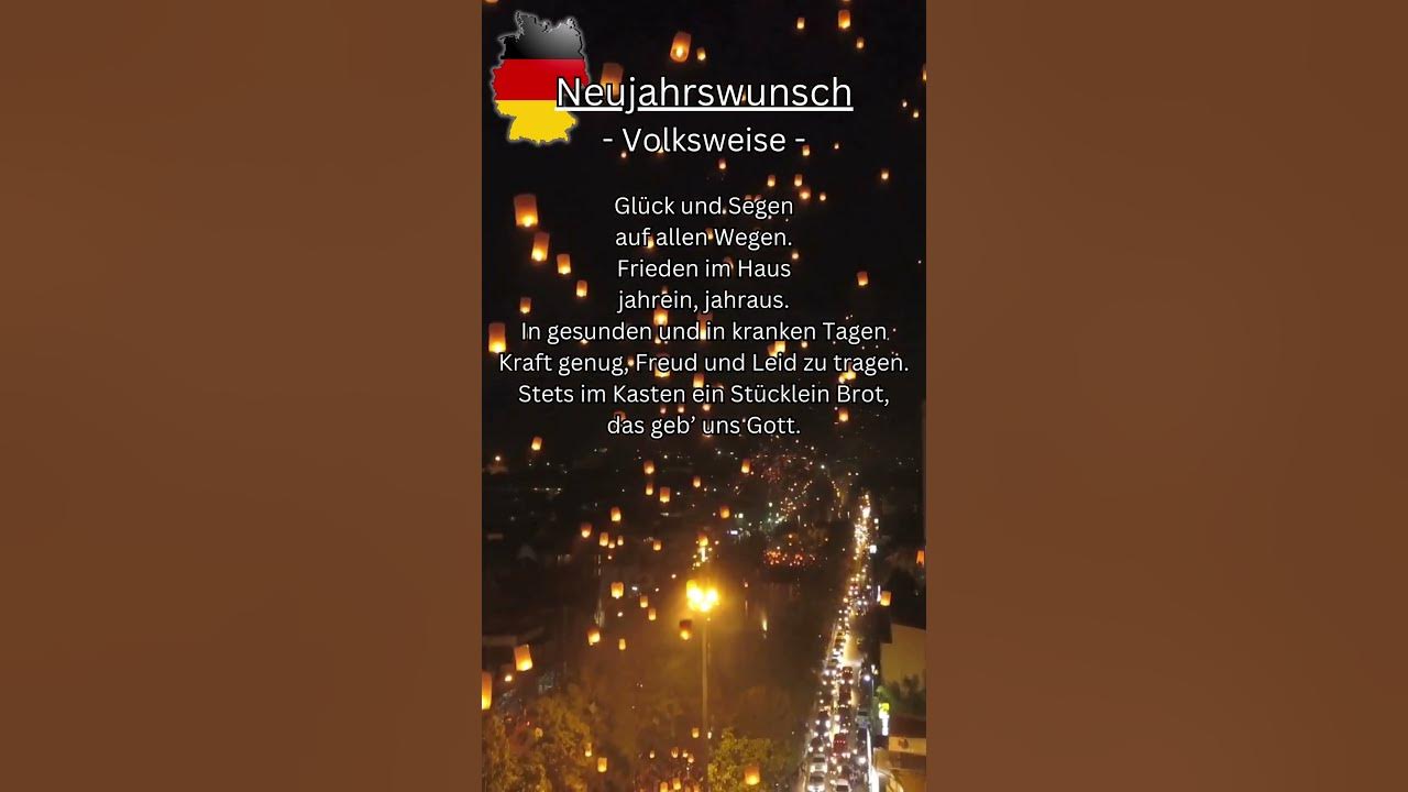Gedicht zu Neujahr "Glück und Segen auf allen Wegen" Deutsch lernen