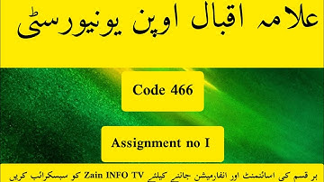 Aiou students solved assignment course code 466 in urdu assignment no I