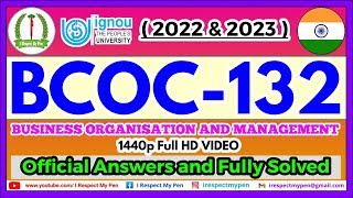 BCOC 132 Solved Assignment 2022-2023 IGNOU BCOM Solved Assignment Business Organisation & Management