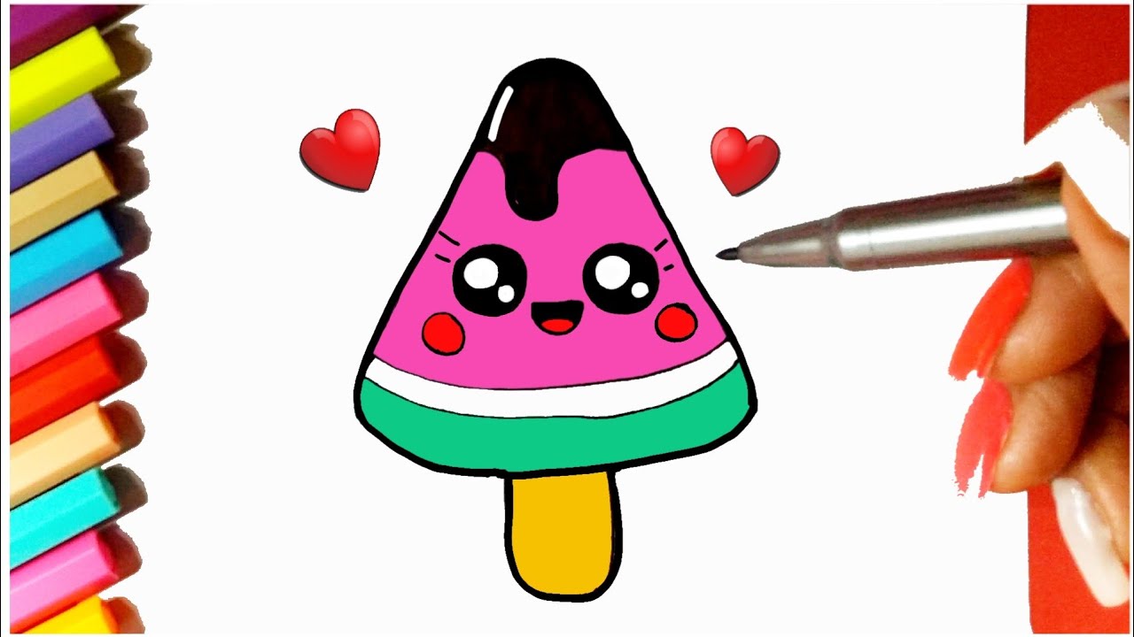 Como desenhar Picolé KAWAII fofo ❤ Desenhos Bonitos - Desenho