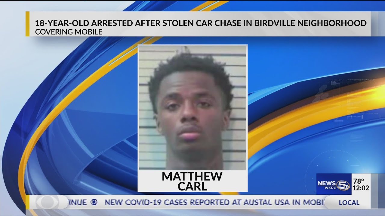 Teen arrested after stolen car chase in Mobile - YouTube