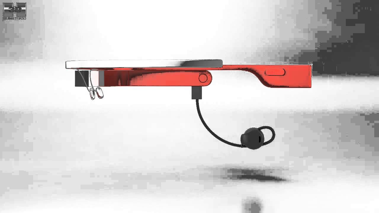 Google Glass with Mono Earbud Tangerine 3D model by 3DModels.org