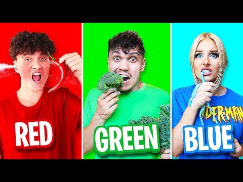 Eating Only ONE Color Food for 24 Hours! (Rainbow Food Challenge)