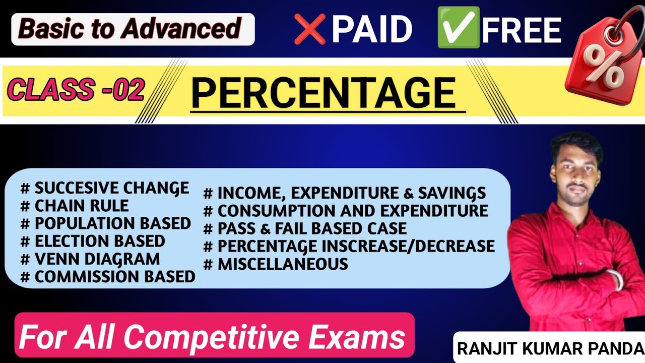 Percentage (ଶତକଡ଼ା) | Class-2 | Complete Math Series | OSSC CGL, NTPC, RRB, OSSSC, OPRB, All  Exams