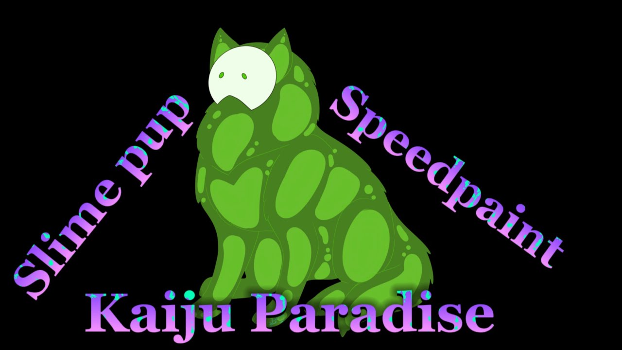 Kaiju paradise cute fan art cyan pup