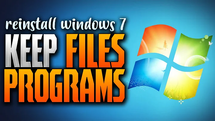 Refresh/Reinstall Windows 7 WITHOUT LOSING PROGRAMS AND FILES