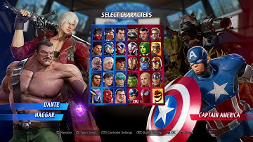 MARVEL VS. CAPCOM: INFINITE Dante and Hagger vs Rocket and Iron Man