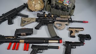 Special Forces Style Toy Guns - M4 or AR15 Airsoft Gun - MP5 - M1911 - Realistic Toy Gun Collection