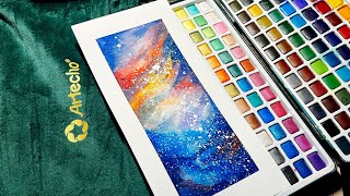Painting The Starlight With Artecho Watercolor Set Of 128 Colors