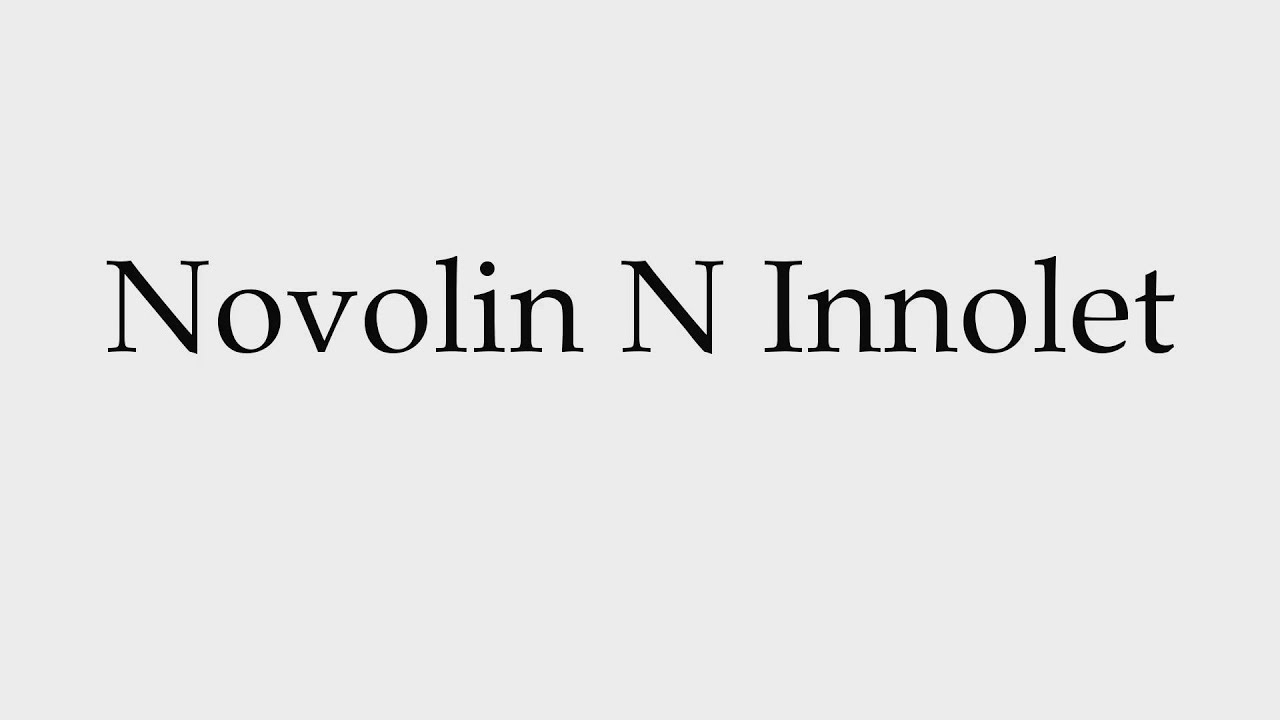 How to Pronounce Novolin N Innolet - YouTube