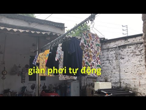 tự chế giàn phơi đồ thông minh tự thu quần áo khi trời mưa