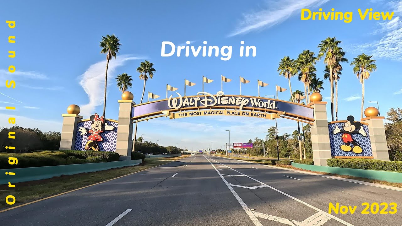 4K -  DRIVING in Orlando Downtown and Disney area - Florida.