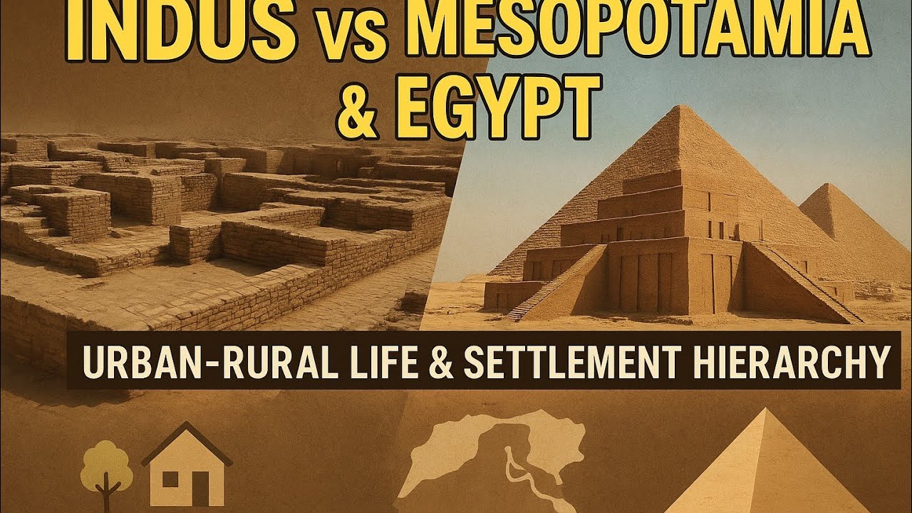 Indus Civilization:Urban-Rural Dynamics/Settlement Hierarchy &Compare with Mesopotamia/Ancient Egypt