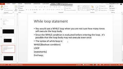 Loop , While loop in pl/sql