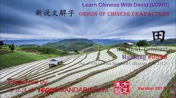 Origin of Chinese Characters - 0596 田 tián field; farmland - Learn Chinese with Flash Cards