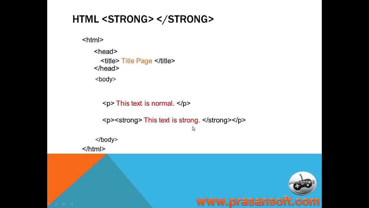 คําสั่งเว้นวรรค html  2022 Update  HTML ตอนที่ 21 คำสั่ง Tag strong