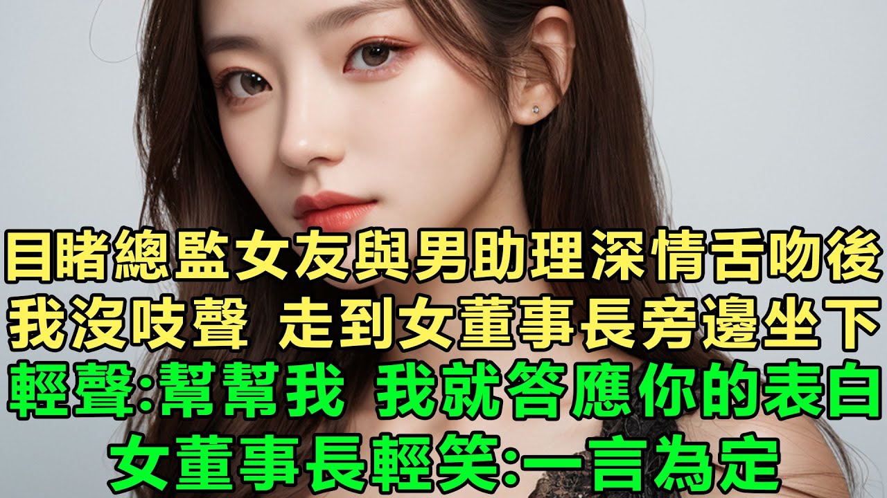 目睹總監女友與男助理深情舌吻後，我沒吱聲，緩步走到女董事長旁邊坐下，輕聲：幫幫我，我就答應你的表白！女董事長輕笑：一言為定！