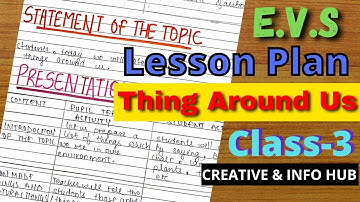 EVS Lesson Plan | Thing Around Us | Class 3 | with TLM