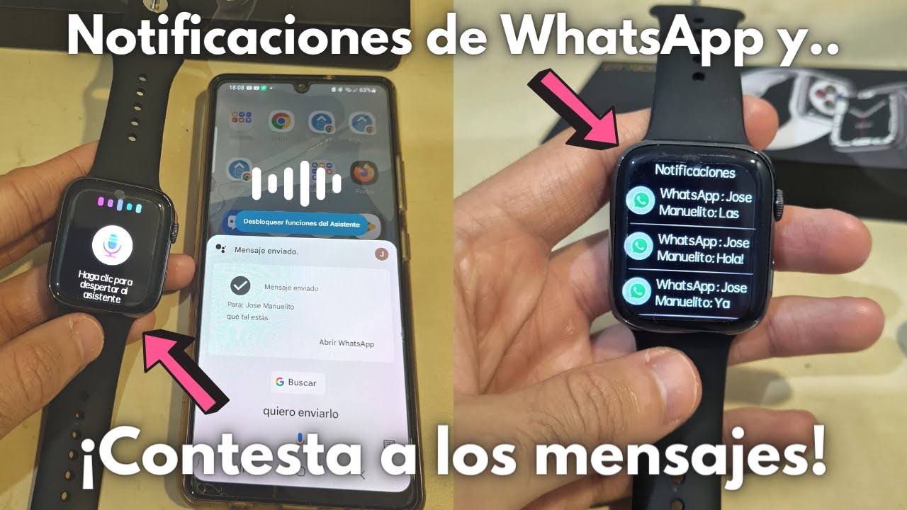 💥 ¿Contestar mensajes de WhatsApp? Te enseño como con el smartwatch DT7  Pro Max 