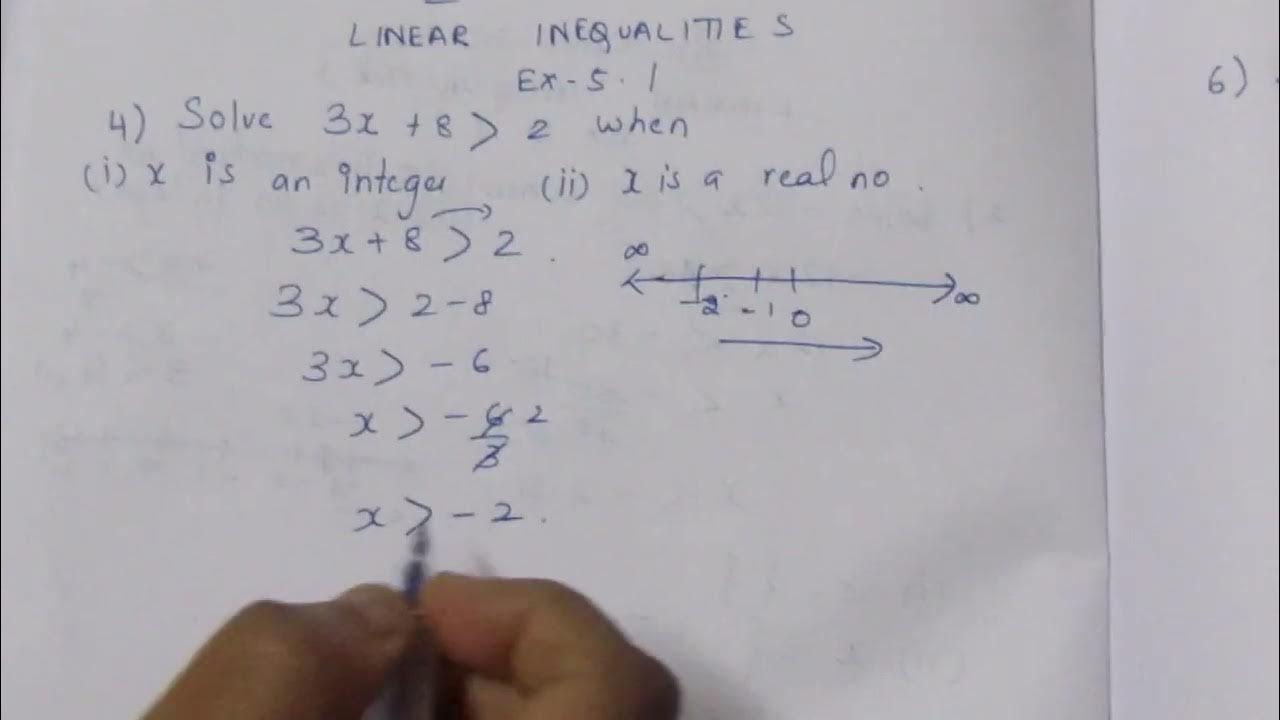 Cbse ncert class 11 maths linear inequalities ex 5 1 sum 4 solution in