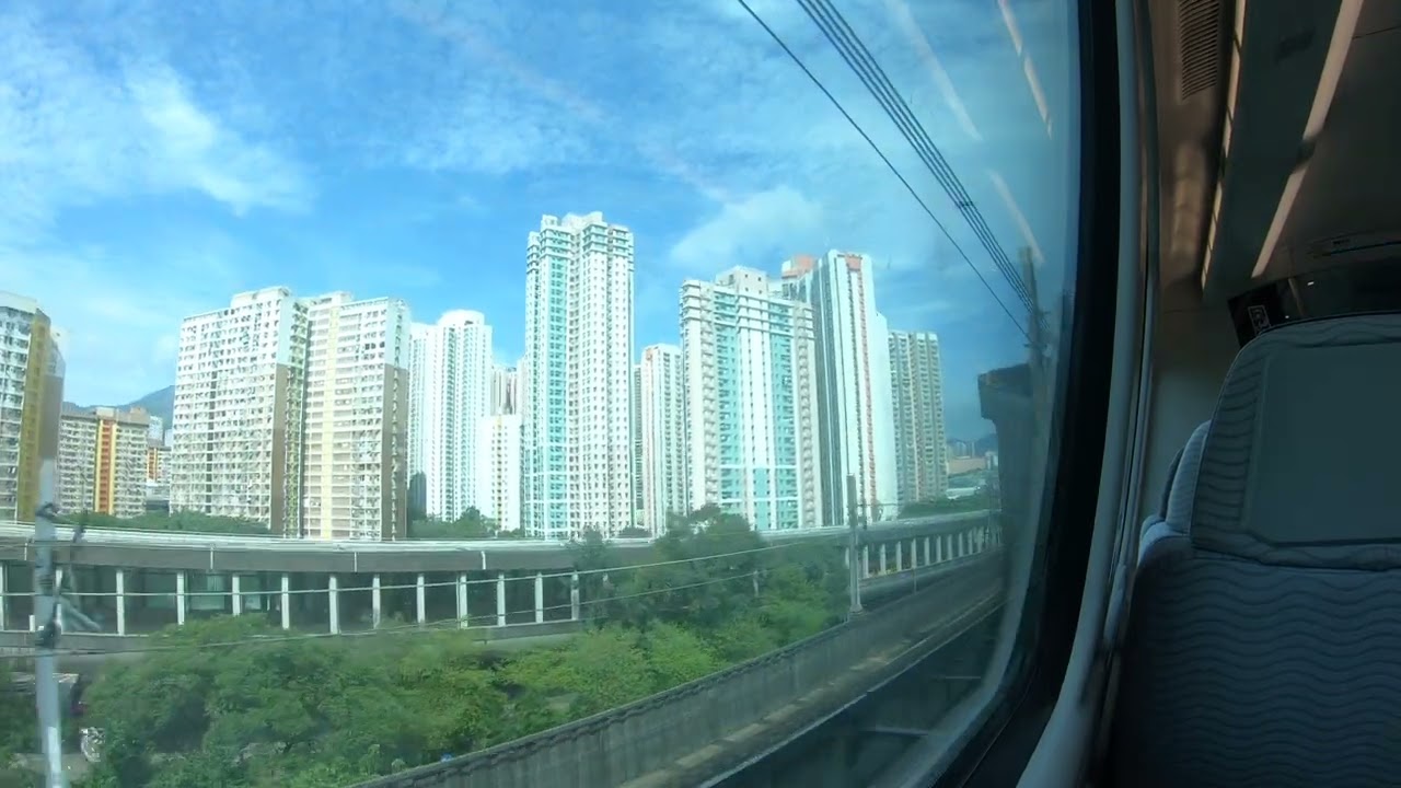 [4K] Ride the down line MTR Airport Express Adtranz-CAF train to city
