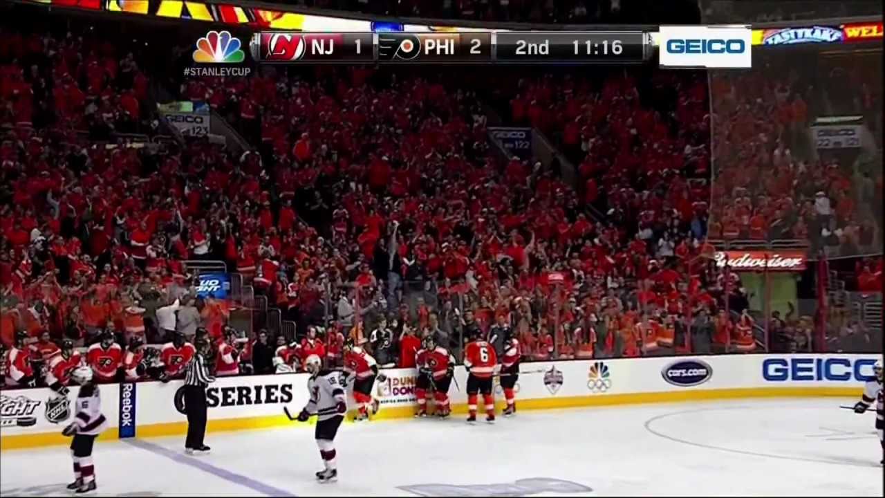 james van riemsdyk goal nj devils vs philadelphia flyers game 1 4 james van riemsdyk flyers