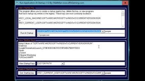 Visual Basic 6 - Run Application At Start Up By Creating a Registry Key.