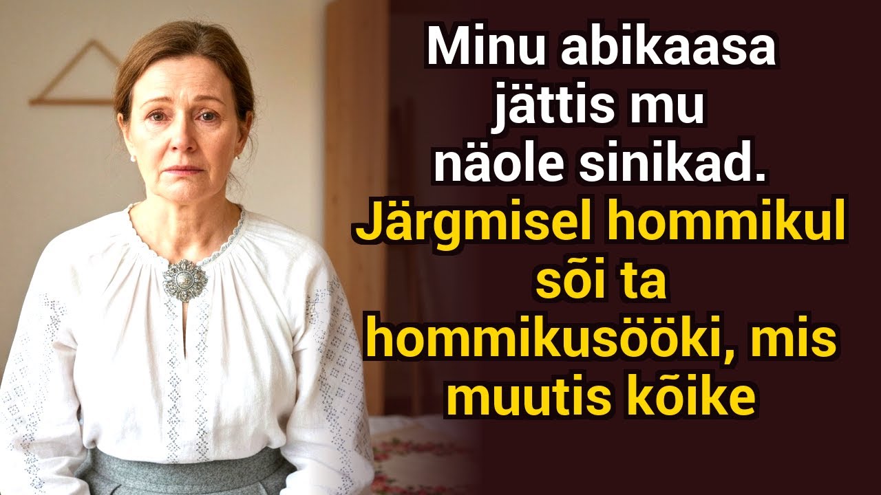 Mu abikaasa jättis mu näole sinikad — järgmisel hommikul sõi ta hommikusöögi, mis muutis kõik