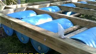 plastic barrell houseboat construction