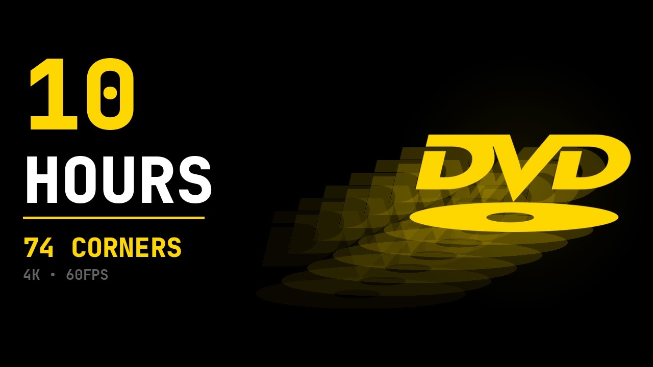 DVD Screensaver Bouncing Logo 10 Hours 4K - Corner Bounce Counter - YouTube