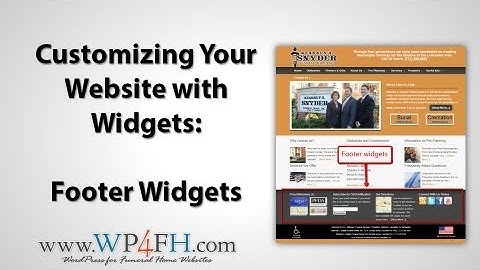 Selecting Footer Widgets for your WordPress Funeral Home Website